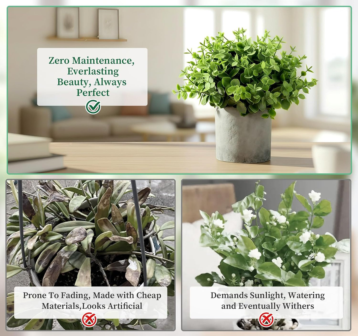 3 Pack Mini Plants Artificial Plants