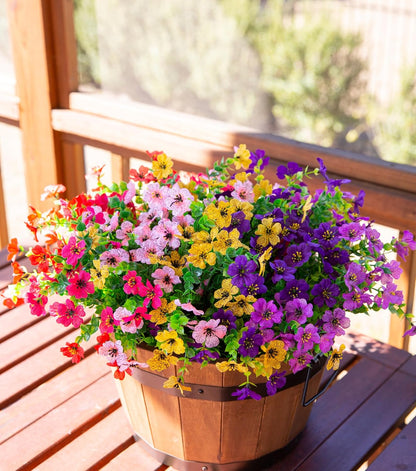 Faux Flower Daisy with Eucalyptus Leaves Fake Plants